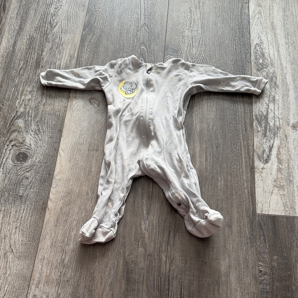 Tuffy Gray Baby One Piece with Moon Design